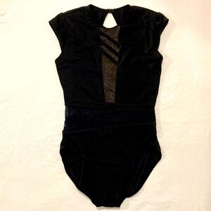 Balera dance costume SA stunning fit black with open back and mesh accents.